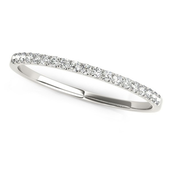 14k Wgold .12ct Diamond Pave Setting Wedding Ring