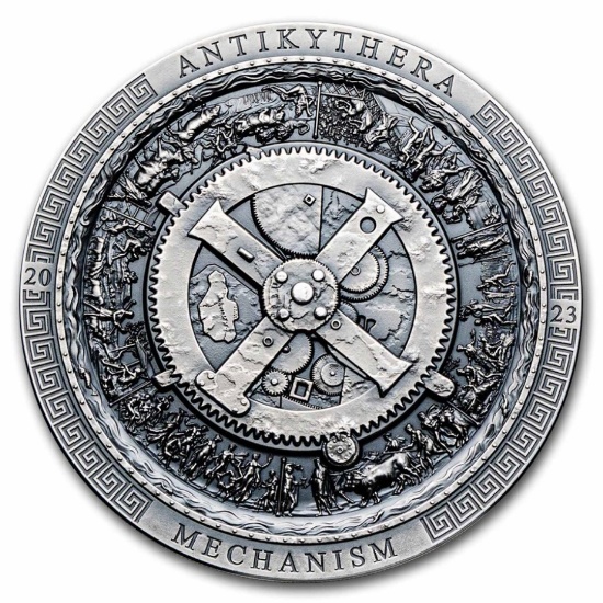 2023 3 Oz Antiqued Silver Antikythera Mechanism