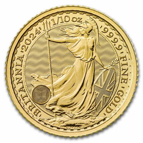 2024 1/10 Oz Gold Britannia Bu (king Charles Iii)