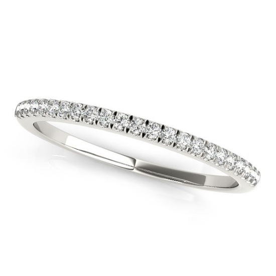 14k Wgold .12ct Diamond Pave Set Wedding Band