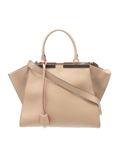 Fendi 3jours Petite Neut Leather Zip Top Hdl Bag