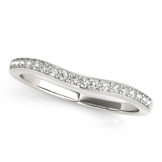 14k Wgold .24ct Diamond Channel Curve Wedding Band