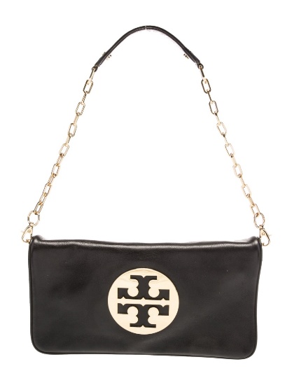 Tory Burch Black Leather Chain-link Shoulder Bag