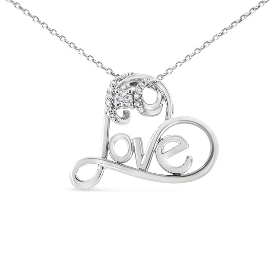 Stunning .16ct Diamond Accent Love Heart Necklace