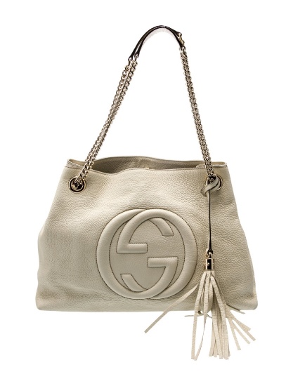 Gucci Soho Neut Lthr Medium Chain-link Shldr Bag