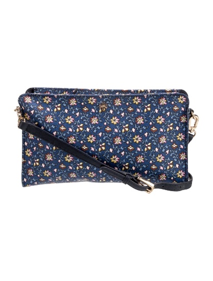 Tory Burch Blue Gold-tone Hdw Zip Cls Evening Bag