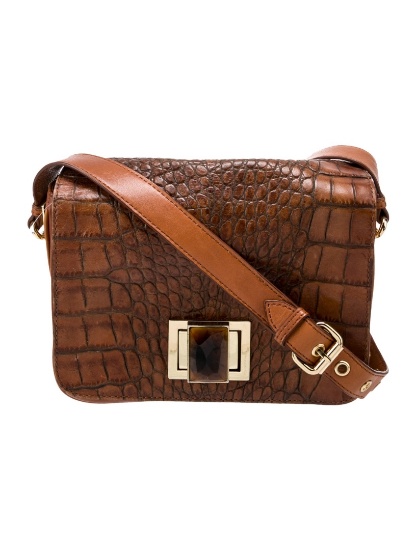 Badgley Mischka Leather Turn-lock Messenger Bag