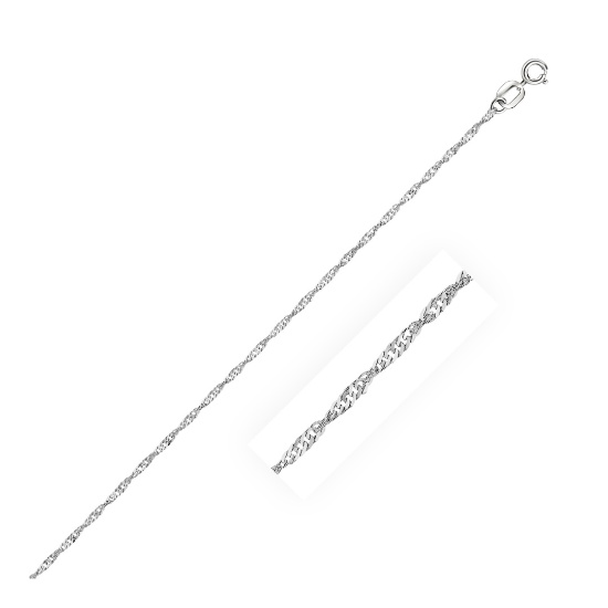10k White Gold Singapore Chain 1.1mm