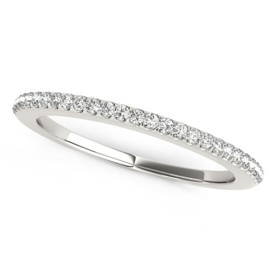 14k Wgold .12ct Diamond Pave Scallop Setting Band