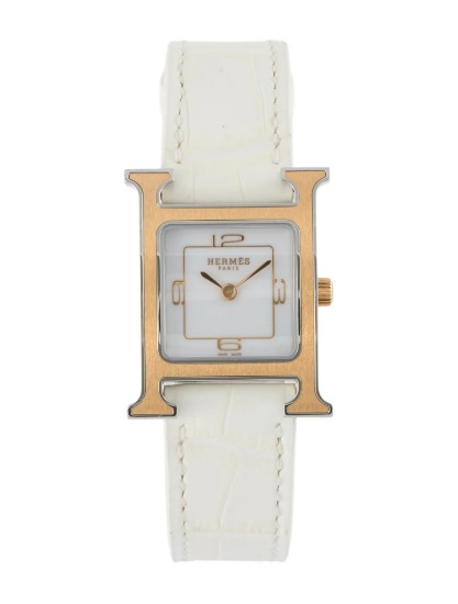Hermes Heure H Ss White Dial Quartz Women's 24mm