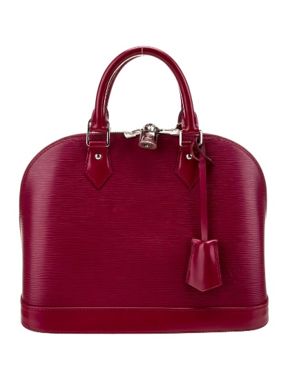 Louis Vuitton Alma Gm Red Epi Zip Cls Top Hdl Bag