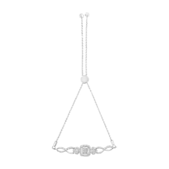 Elegant .10ct Diamond Frame Heart-sides Necklace