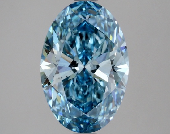 Fancy Blue Oval Cut 3.06ct Vs2 Lab Diamond