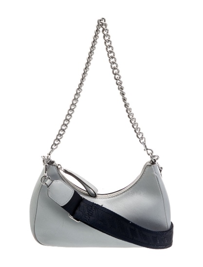 Tory Burch Black Nylon Chain-link Zip Shldr Bag