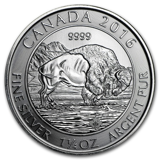 2016 Canada 1.25 Oz Silver $8 Bison Bu