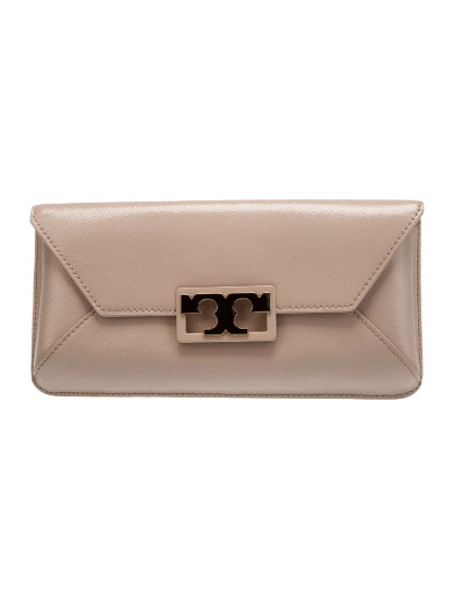 Tory Burch Patent Leather Gold-tone Hdw Clutch