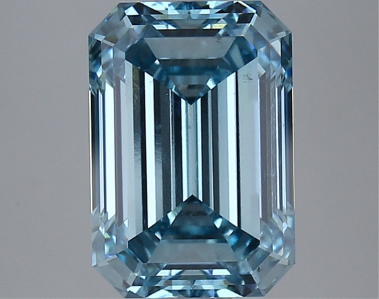 Fancy Blue Emerald Cut 3.87ct Vs2 Lab Diamond