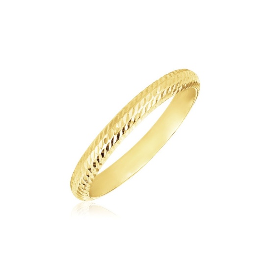 14k Gold Textured Comfort Fit Wedding Band