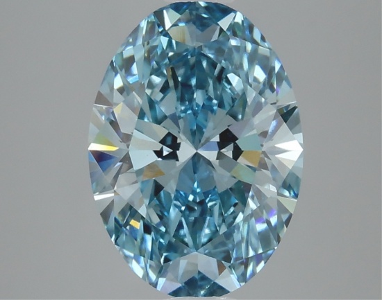 Fancy Blue Oval Cut 3.07ct Vs1 Lab Diamond
