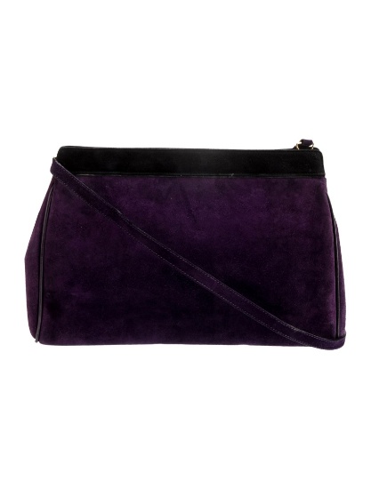 Salvatore Ferragamo Purple Suede Snap Evening Bag