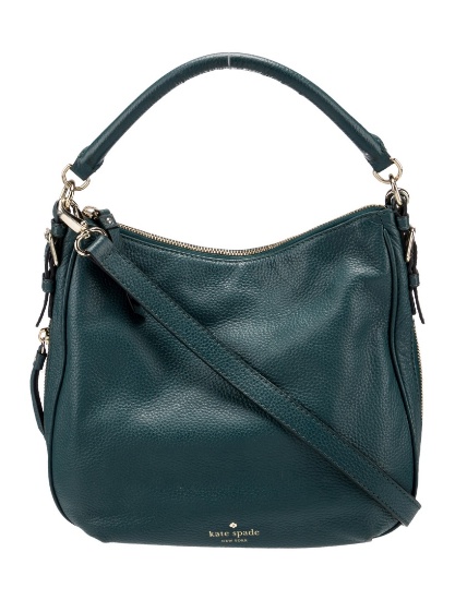 Kate Spade Blue Leather Zip Cls Top Hdl Bag