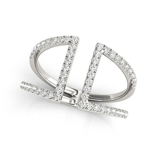 14k Wgold Round .45ct Diamond Dual Bond Ring