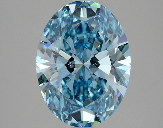 Fancy Blue Oval Cut 3.09ct Vs2 Lab Diamond