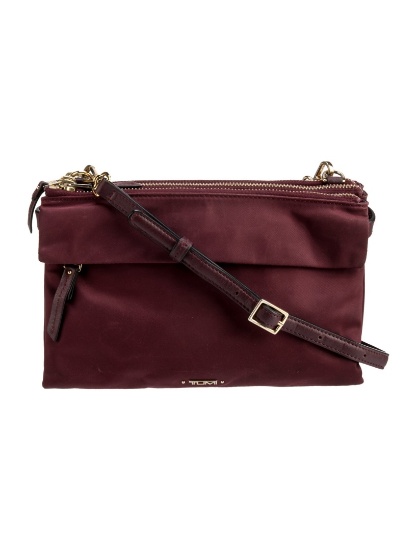 Tumi Red Nylon Gold-tone Hardware Crossbody Bag