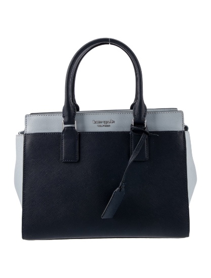Kate Spade Blue Leather Zip Closure Top Hdl Bag