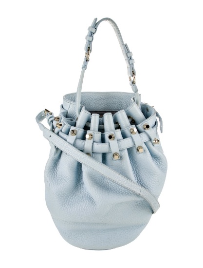 Alexander Wang Blue Leather Studded Bucket Bag
