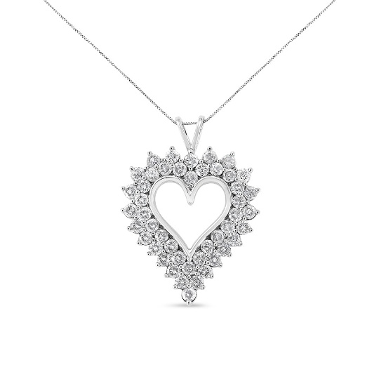 Sparkling 3.98ct Diamond Halo Open Heart Necklace