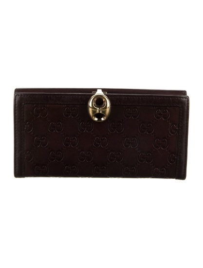 Gucci Gg Burgundy Leather Continental Wallet