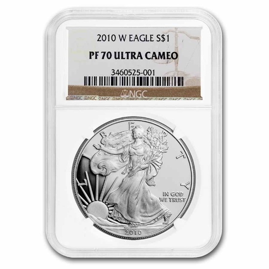2010-w 1 Oz Ag American Silver Eagle Pf-70 Ngc