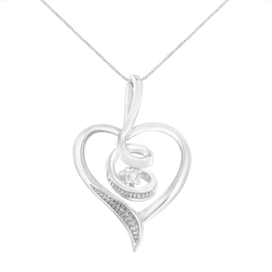 10k Gold .03ct Diamond Accented Swirl Necklace