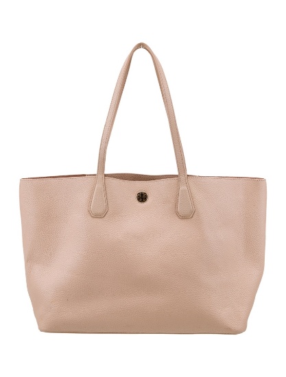 Tory Burch Grey Leather Gold-tone Hdw Snap Tote