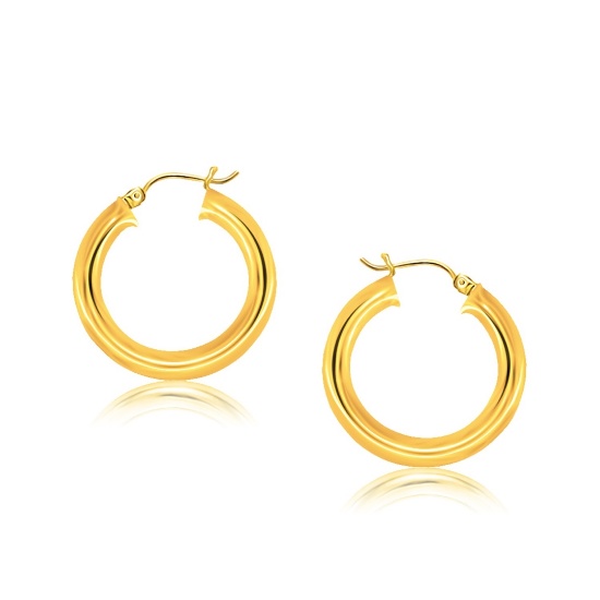 14k Gold Polished Hoop Earrings