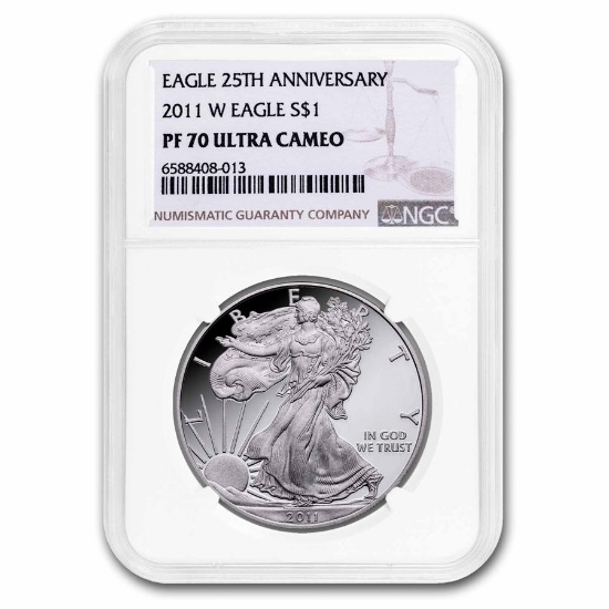 2011-w 1 Oz Ag American Silver Eagle Pf-70 Ngc