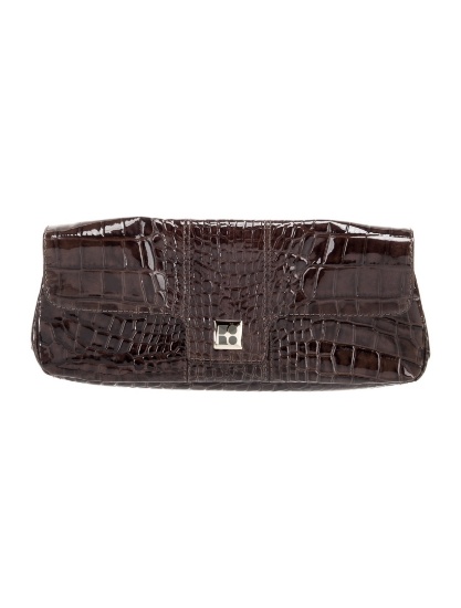 Kate Spade Brown Patent Leather Snap Evening Bag