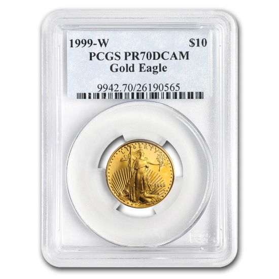 1999-w 1/4 Oz Proof American Gold Eagle Pr-70 Pcgs