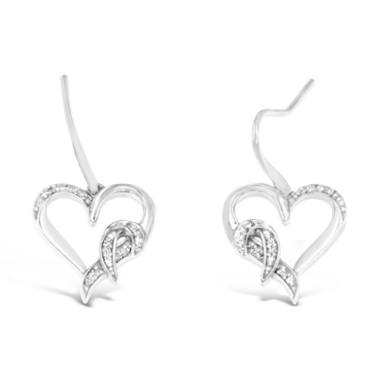 Lovely .09ct Diamond Heart Earrings