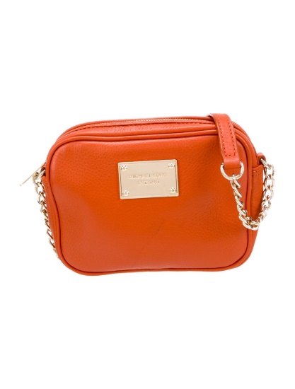 Michael Kors Brown Leather Chain-link Zip Belt Bag