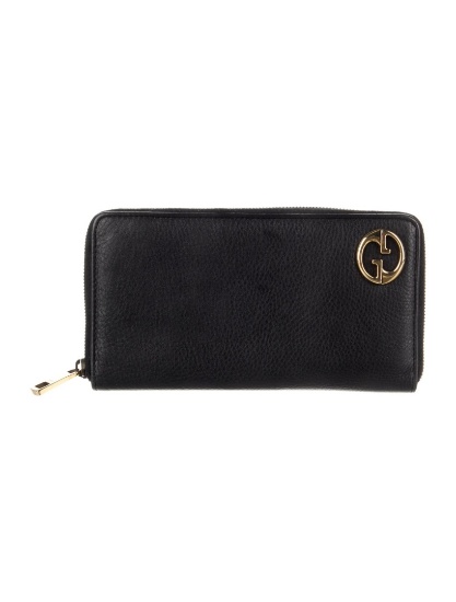Gucci Black Lther 1973 Pattern Continental Wallet