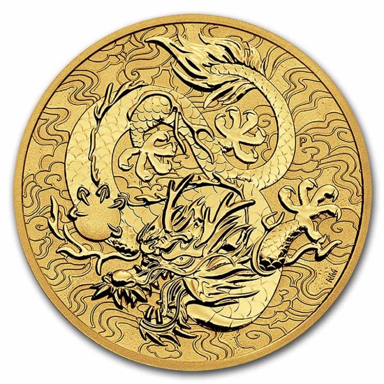 2022 Australia 1oz Gold Chinese Myth & Lgnd Dragon