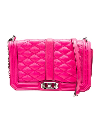Rebecca Minkoff Pink Lthr Turn-lock Crossbody Bag