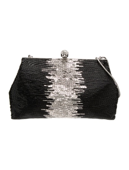 Badgley Mischka Black Silver-tone Hdw Shldr Bag