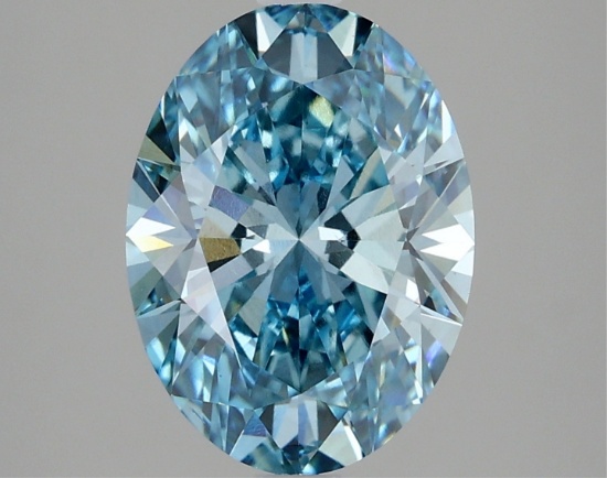 Fancy Blue Oval Cut 3.02ct Vs2 Lab Diamond