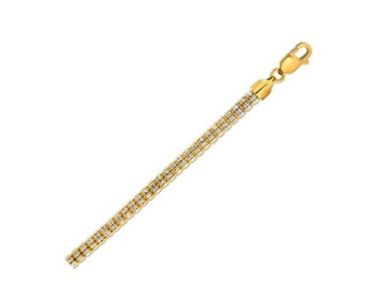 14k Gold Ice Barrel Chain Necklace 22"