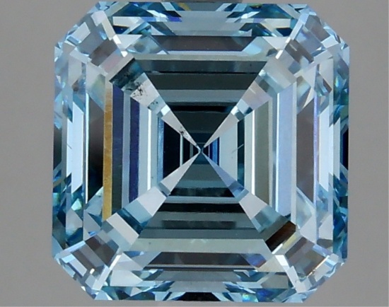 Fancy Blue Asscher Cut 3.18ct Vs1 Lab Diamond
