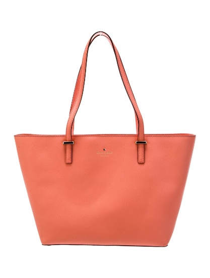 Kate Spade Orange Saffiano Gold-tone Hdw Tote