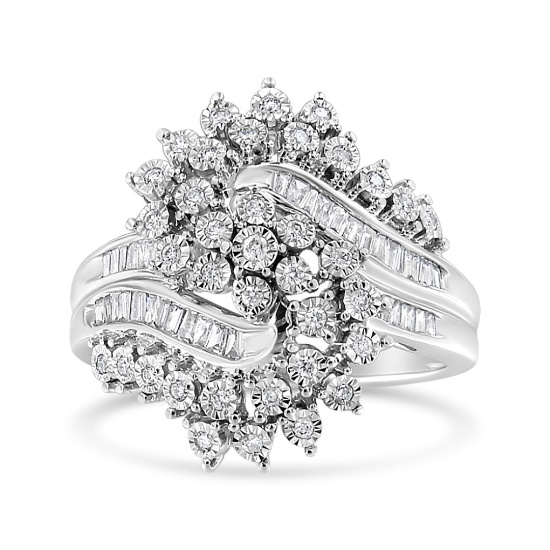 10k Gold .52ct Diamond S-shaped Bypass Ring
